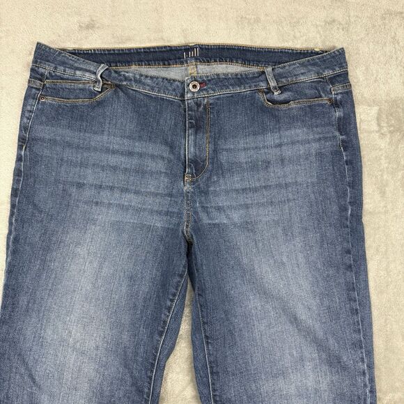 J.Jill Jeans Women’s 18 Blue Denim Straight Fit Slim Boyfriend Stretch Cotton - Picture 3 of 9